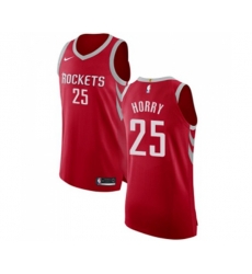 Houston Rockets #25 Robert Horry Authentic Red Road Basketball Jersey - Icon Edition