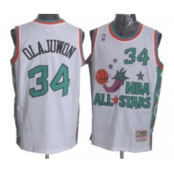 Houston Rockets #34 Hakeem Olajuwon Swingman White 1996 All Star Throwback NBA Jersey