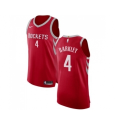 Houston Rockets #4 Charles Barkley Authentic Red Road Basketball Jersey - Icon Edition