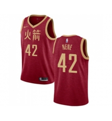 Houston Rockets #42 Nene Authentic Red Basketball Jersey - 2018-19 City Edition