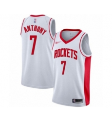 Houston Rockets #7 Carmelo Anthony Authentic White Finished Basketball Jersey - Association Edition