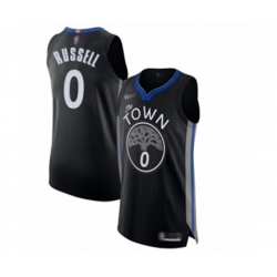 Golden State Warriors #0 DAngelo Russell Authentic Black Basketball Jersey - 2019-20 City Edition