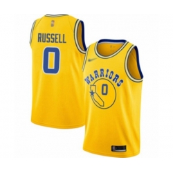 Golden State Warriors #0 DAngelo Russell Authentic Gold Hardwood Classics Basketball Jersey
