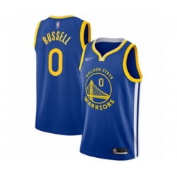 Golden State Warriors #0 DAngelo Russell Authentic Royal Finished Basketball Jersey - Icon Edition