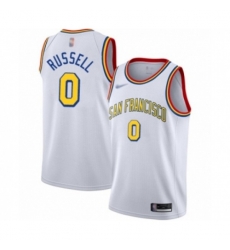 Golden State Warriors #0 DAngelo Russell Authentic White Hardwood Classics Basketball Jersey - San Francisco Classic Edition