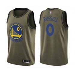 Golden State Warriors #0 DAngelo Russell Swingman Green Salute to Service Basketball Jersey