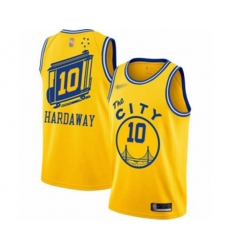 Golden State Warriors #10 Tim Hardaway Authentic Gold Hardwood Classics Basketball Jersey - The City Classic Edition