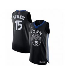 Golden State Warriors #15 Latrell Sprewell Authentic Black Basketball Jersey - 2019-20 City Edition