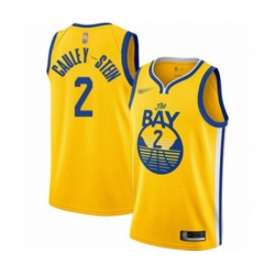 Golden State Warriors #2 Willie Cauley-Stein Authentic Gold Finished Basketball Jersey - Statement Edition