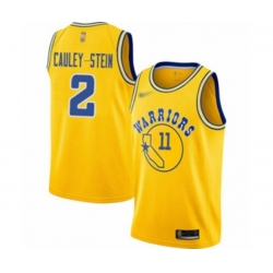 Golden State Warriors #2 Willie Cauley-Stein Authentic Gold Hardwood Classics Basketball Jersey