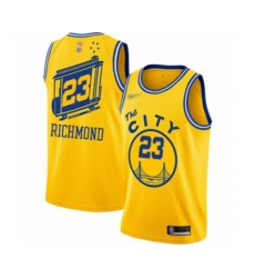Golden State Warriors #23 Mitch Richmond Swingman Gold Hardwood Classics Basketball Jersey - The City Classic Edition