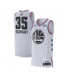 Golden State Warriors #35 Kevin Durant Authentic White Game Basketball Jersey