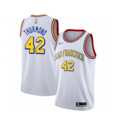 Golden State Warriors #42 Nate Thurmond Swingman White Hardwood Classics Basketball Jersey - San Francisco Classic Edition