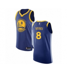 Golden State Warriors #8 Alec Burks Authentic Royal Blue Basketball Jersey - Icon Edition