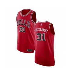 Chicago Bulls #31 Tomas Satoransky Authentic Red Basketball Jersey - Icon Edition
