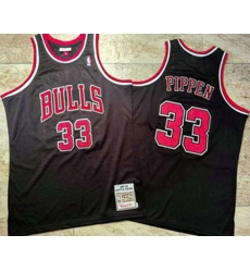 Chicago Bulls #33 Scottie Pippen 1997-98 Black Hardwood Classics Soul AU Throwback Jersey