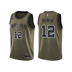 San Antonio Spurs #12 Bruce Bowen Green Salute to Service NBA Swingman Jersey