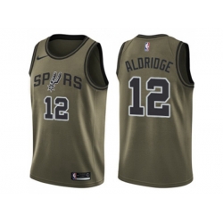 San Antonio Spurs #12 LaMarcus Aldridge Green Salute to Service NBA Swingman Jersey