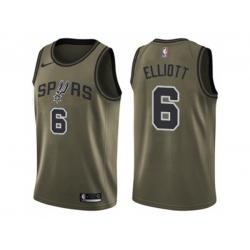 San Antonio Spurs #6 Sean Elliott Green Salute to Service NBA Swingman Jersey