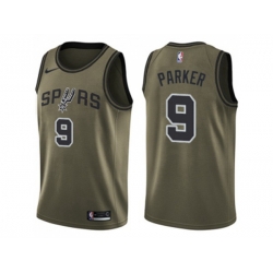 San Antonio Spurs #9 Tony Parker Green Salute to Service NBA Swingman Jersey