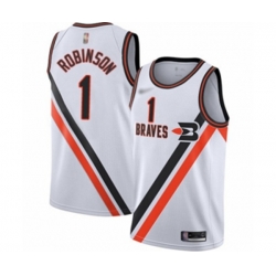 Los Angeles Clippers #1 Jerome Robinson Authentic White Hardwood Classics Finished Basketball Jersey