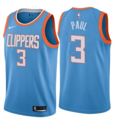 Los Angeles Clippers #3 Chris Paul Authentic Blue NBA Jersey - City Edition