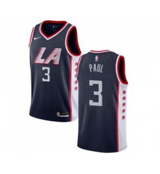 Los Angeles Clippers #3 Chris Paul Authentic Navy Blue Basketball Jersey - City Edition