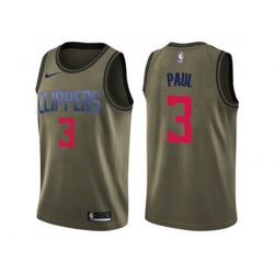 Los Angeles Clippers #3 Chris Paul Green Salute to Service NBA Swingman Jersey