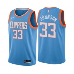 Los Angeles Clippers #33 Wesley Johnson Swingman Blue NBA Jersey - City Edition