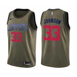 Los Angeles Clippers #33 Wesley Johnson Swingman Green Salute to Service NBA Jersey