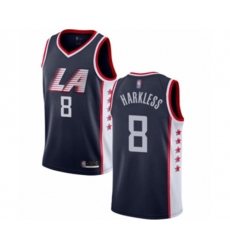 Los Angeles Clippers #8 Moe Harkless Authentic Navy Blue Basketball Jersey - City Edition
