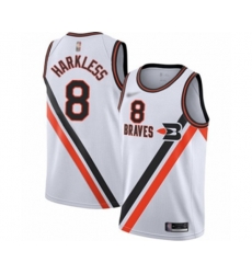 Los Angeles Clippers #8 Moe Harkless Authentic White Hardwood Classics Finished Basketball Jersey