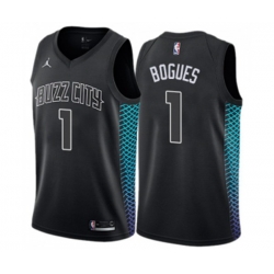 Charlotte Hornets #1 Muggsy Bogues Swingman Black NBA Jersey - City Edition