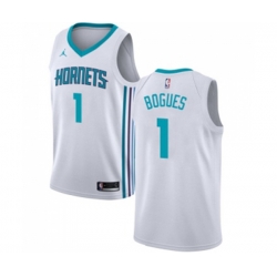 Charlotte Hornets #1 Muggsy Bogues Swingman White NBA Jersey - Association Edition