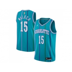 Charlotte Hornets #15 Kemba Walker Aqua NBA Jordan Swingman Hardwood Classics Jersey