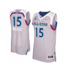 Charlotte Hornets #15 Kemba Walker Authentic Gray 2017 All Star Basketball Jersey