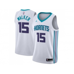 Charlotte Hornets #15 Kemba Walker White NBA Jordan Swingman Association Edition Jersey