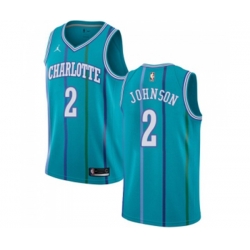 Charlotte Hornets #2 Larry Johnson Swingman Aqua Hardwood Classics NBA Jersey