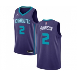 Charlotte Hornets #2 Larry Johnson Swingman Purple NBA Jersey Statement Edition