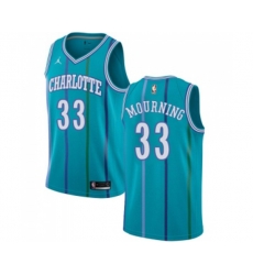 Charlotte Hornets #33 Alonzo Mourning Swingman Aqua Hardwood Classics NBA Jersey