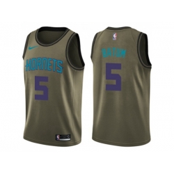 Charlotte Hornets #5 Nicolas Batum Green Salute to Service NBA Swingman Jersey