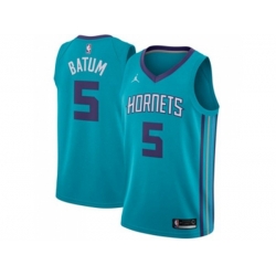 Charlotte Hornets #5 Nicolas Batum Teal NBA Jordan Swingman Icon Edition Jersey