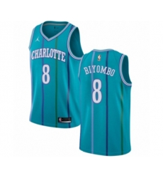 Charlotte Hornets #8 Bismack Biyombo Authentic Aqua Hardwood Classics NBA Jersey Charlotte Hornets #8 Bismack Biyombo Authentic Aqua Hardwood Classics NBA Jersey