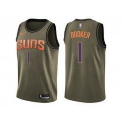 Phoenix Suns #1 Devin Booker Green Salute to Service NBA Swingman Jersey Phoenix Suns #1 Devin Booker Green Salute to Service NBA Swingman Jersey