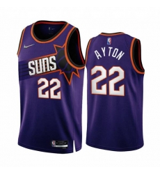 Phoenix Suns #22 Deandre Ayton 2022-23 Purple 75th Anniversary Icon Edition Stitched Jersey