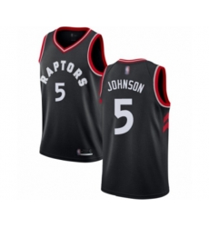 Toronto Raptors #5 Stanley Johnson Swingman Black Basketball Jersey Statement Edition