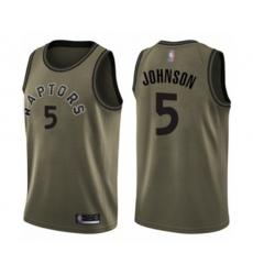Toronto Raptors #5 Stanley Johnson Swingman Green Salute to Service Basketball Jersey