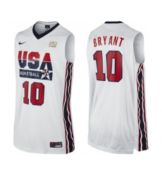 Nike Team USA #10 Kobe Bryant Authentic White 2012 Olympic Retro Basketball Jerse