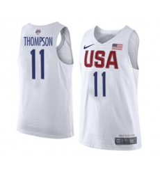 Nike Team USA #11 Klay Thompson Swingman White 2016 Olympic Basketball Jersey
