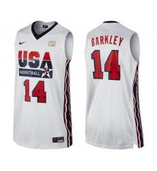 Nike Team USA #14 Charles Barkley Authentic White 2012 Olympic Retro Basketball Jersey